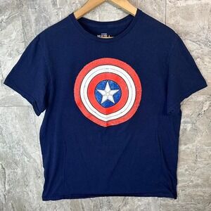 Navy‎ Captain America Marvel T-shirt the falcon men Large Marvel #CaptainAmerica